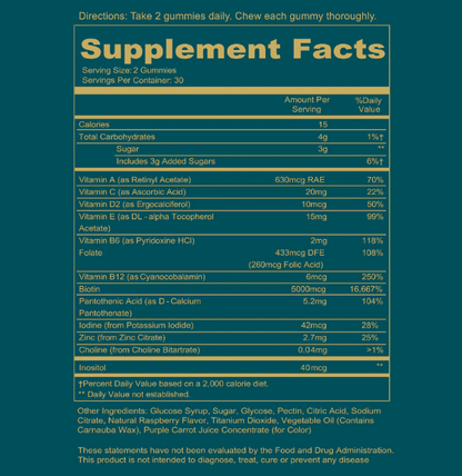 Hair, Skin & Nails Gummies - Biotin & Collagen Boost